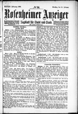Rosenheimer Anzeiger Dienstag 11. Februar 1896