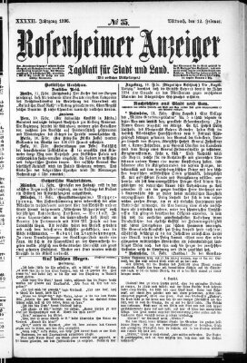 Rosenheimer Anzeiger Mittwoch 12. Februar 1896