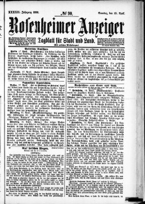 Rosenheimer Anzeiger Sonntag 19. April 1896