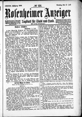 Rosenheimer Anzeiger Sonntag 12. Juli 1896