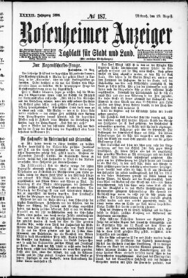 Rosenheimer Anzeiger Mittwoch 19. August 1896