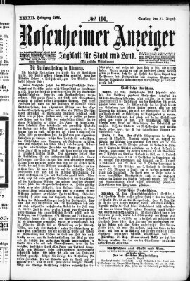 Rosenheimer Anzeiger Samstag 22. August 1896