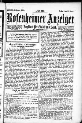 Rosenheimer Anzeiger Freitag 28. August 1896