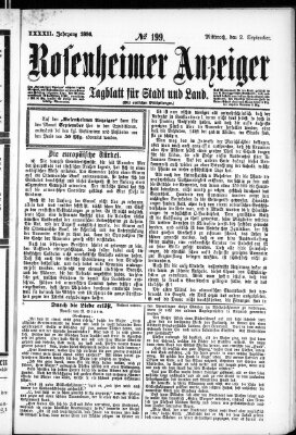 Rosenheimer Anzeiger Mittwoch 2. September 1896