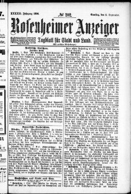 Rosenheimer Anzeiger Samstag 5. September 1896