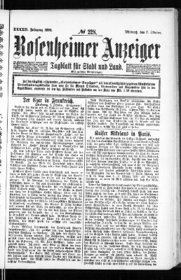 Rosenheimer Anzeiger Mittwoch 7. Oktober 1896