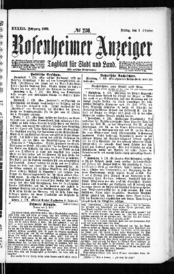 Rosenheimer Anzeiger Freitag 9. Oktober 1896