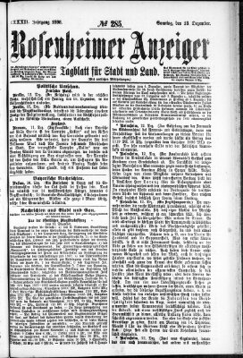 Rosenheimer Anzeiger Sonntag 13. Dezember 1896