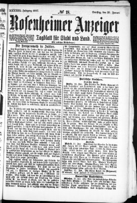 Rosenheimer Anzeiger Samstag 23. Januar 1897