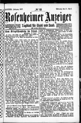 Rosenheimer Anzeiger Mittwoch 21. April 1897