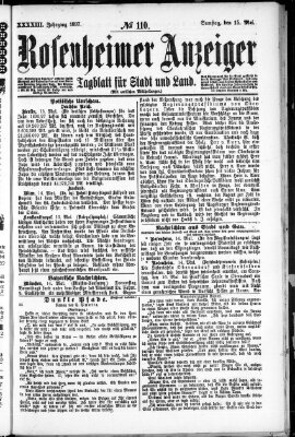 Rosenheimer Anzeiger Samstag 15. Mai 1897