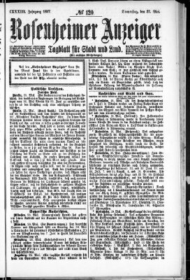 Rosenheimer Anzeiger Donnerstag 27. Mai 1897