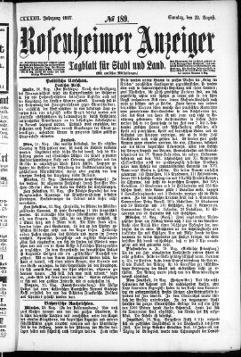Rosenheimer Anzeiger Sonntag 22. August 1897