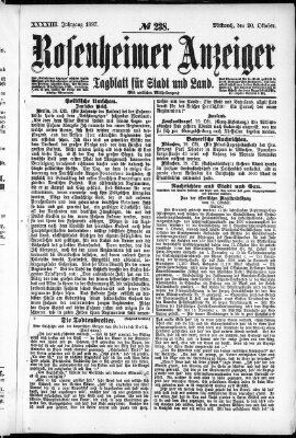 Rosenheimer Anzeiger Mittwoch 20. Oktober 1897
