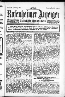 Rosenheimer Anzeiger Sonntag 24. Oktober 1897