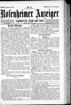 Rosenheimer Anzeiger Mittwoch 12. Januar 1898