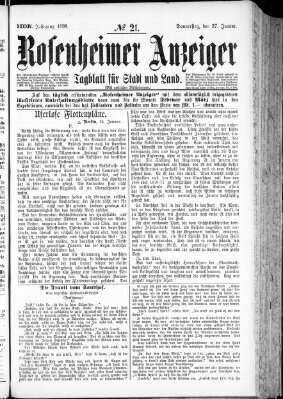 Rosenheimer Anzeiger Donnerstag 27. Januar 1898