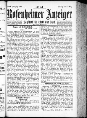 Rosenheimer Anzeiger Dienstag 8. März 1898