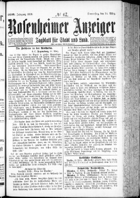 Rosenheimer Anzeiger Donnerstag 24. März 1898