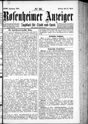 Rosenheimer Anzeiger Freitag 29. April 1898
