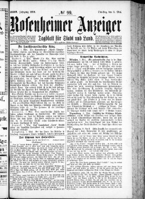 Rosenheimer Anzeiger Dienstag 3. Mai 1898