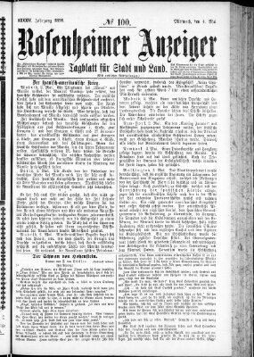 Rosenheimer Anzeiger Mittwoch 4. Mai 1898