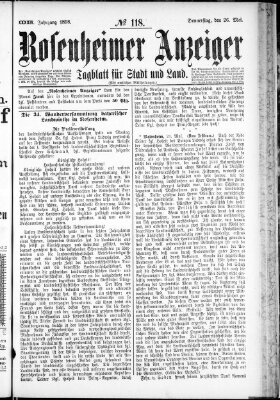 Rosenheimer Anzeiger Donnerstag 26. Mai 1898