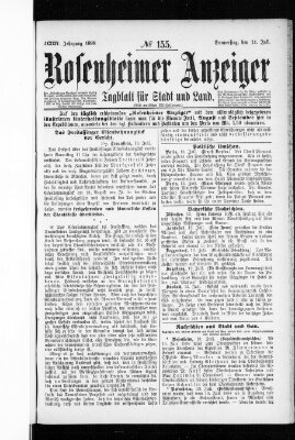 Rosenheimer Anzeiger Donnerstag 14. Juli 1898