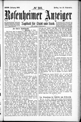 Rosenheimer Anzeiger Freitag 16. September 1898