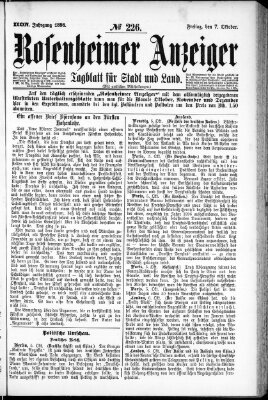 Rosenheimer Anzeiger Freitag 7. Oktober 1898