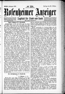 Rosenheimer Anzeiger Freitag 21. Oktober 1898