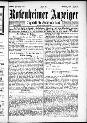 Rosenheimer Anzeiger Mittwoch 4. Januar 1899