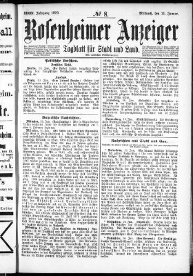 Rosenheimer Anzeiger Mittwoch 11. Januar 1899