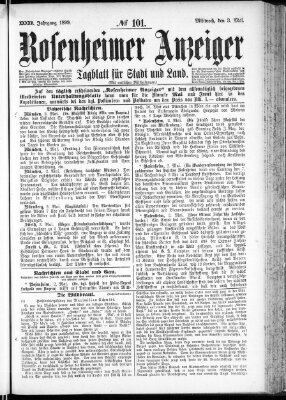 Rosenheimer Anzeiger Mittwoch 3. Mai 1899
