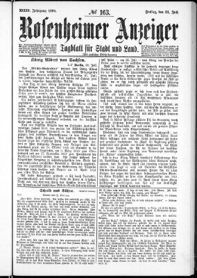 Rosenheimer Anzeiger Freitag 21. Juli 1899