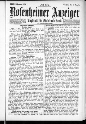 Rosenheimer Anzeiger Samstag 5. August 1899