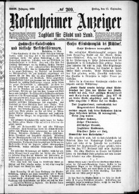 Rosenheimer Anzeiger Freitag 15. September 1899