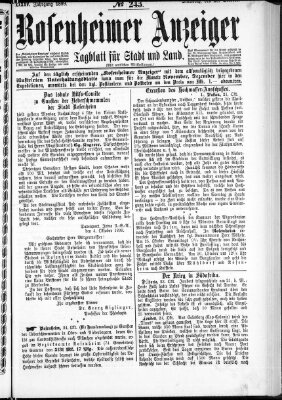 Rosenheimer Anzeiger Mittwoch 25. Oktober 1899