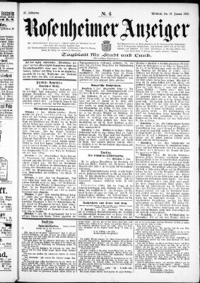 Rosenheimer Anzeiger Mittwoch 10. Januar 1900