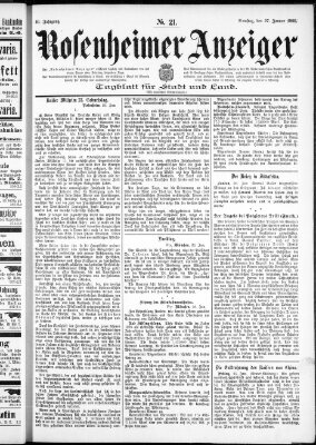 Rosenheimer Anzeiger Samstag 27. Januar 1900