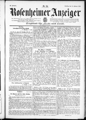 Rosenheimer Anzeiger Dienstag 13. Februar 1900