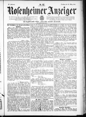 Rosenheimer Anzeiger Samstag 24. März 1900
