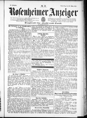 Rosenheimer Anzeiger Donnerstag 29. März 1900