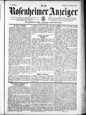 Rosenheimer Anzeiger Dienstag 24. April 1900