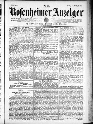 Rosenheimer Anzeiger Freitag 27. April 1900