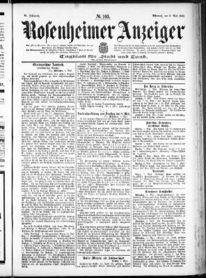 Rosenheimer Anzeiger Mittwoch 9. Mai 1900
