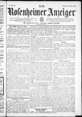 Rosenheimer Anzeiger Sonntag 8. Juli 1900
