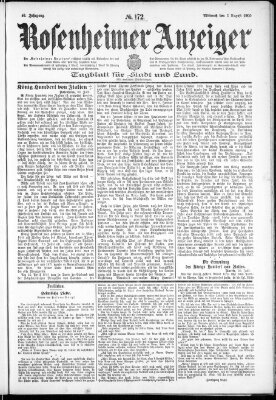 Rosenheimer Anzeiger Mittwoch 1. August 1900