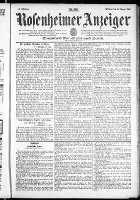 Rosenheimer Anzeiger Mittwoch 22. August 1900