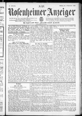 Rosenheimer Anzeiger Samstag 1. September 1900